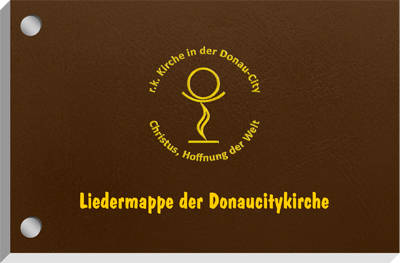 Umschlag der neuen Liedermappe der Donaucitykirche